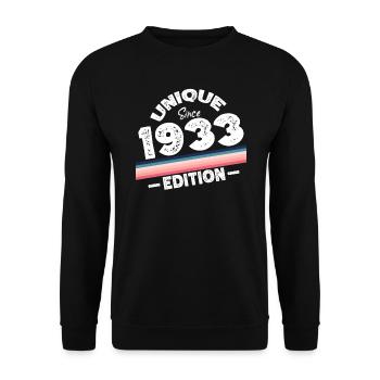 Unique depuis 1933 Edition Anniversaire Millésime 1933 - Sweat-shirt Unisexe - noir - Devant - Alina (178cm) & Michal (187cm)