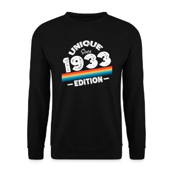 Unique depuis 1933 Edition Anniversaire Millésime 1933 - Sweat-shirt Unisexe - noir - Devant - Alina (178cm) & Michal (187cm)