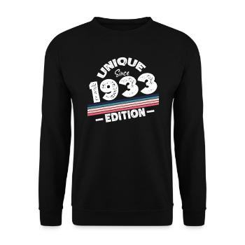Unique depuis 1933 Edition Anniversaire Millésime 1933 - Sweat-shirt Unisexe - noir - Devant - Alina (178cm) & Michal (187cm)