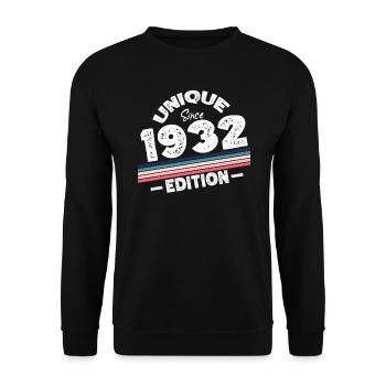 Unique depuis 1932 Edition Anniversaire Millésime 1932 - Sweat-shirt Unisexe - noir - Devant - Alina (178cm) & Michal (187cm)