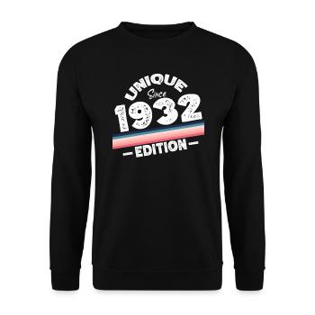 Unique depuis 1932 Edition Anniversaire Millésime 1932 - Sweat-shirt Unisexe - noir - Devant - Alina (178cm) & Michal (187cm)