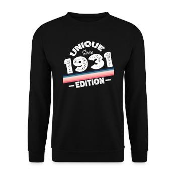 Unique Since 1931 Edition Birthday Vintage 1931 - Unisex Sweatshirt - black - Front - Alina (178cm) & Michal (187cm)