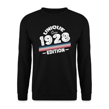 Unique depuis 1928 Edition Anniversaire Millésime 1928 - Sweat-shirt Unisexe - noir - Devant - Alina (178cm) & Michal (187cm)