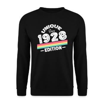 Unique depuis 1928 Edition Anniversaire Millésime 1928 - Sweat-shirt Unisexe - noir - Devant - Alina (178cm) & Michal (187cm)