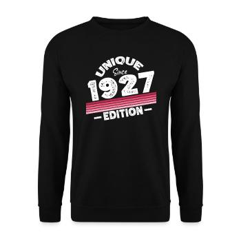 Unique depuis 1927 Edition Anniversaire Millésime 1927 - Sweat-shirt Unisexe - noir - Devant - Alina (178cm) & Michal (187cm)