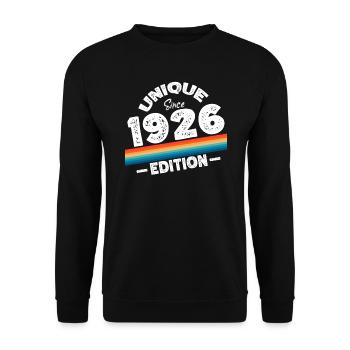 Unique Since 1926 Edition Birthday Vintage 1926 - Unisex Sweatshirt - black - Front - Alina (178cm) & Michal (187cm)