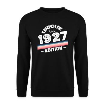 Unique depuis 1927 Edition Anniversaire Millésime 1927 - Sweat-shirt Unisexe - noir - Devant - Alina (178cm) & Michal (187cm)