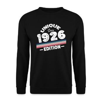 Unique Since 1926 Edition Birthday Vintage 1926 - Unisex Sweatshirt - black - Front - Alina (178cm) & Michal (187cm)