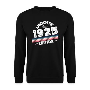 Unique seit 1925 Edition Geburtstag Vintage 1925 - Unisex Pullover - Schwarz - Vorne - Alina (178cm) & Michal (187cm)
