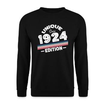 Unique depuis 1924 Edition Anniversaire Vintage 1924 - Sweat-shirt Unisexe - noir - Devant - Alina (178cm) & Michal (187cm)