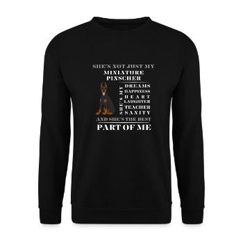 Miniature Pinscher dog best part of me - Unisex Sweatshirt - black - Front - Alina (178cm) & Michal (187cm)