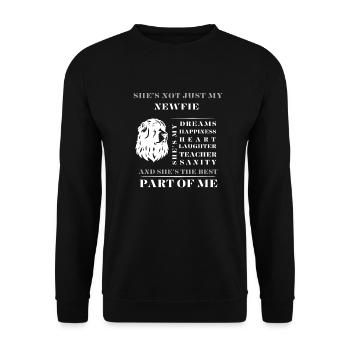 newfie dog best part of me - Unisex Sweatshirt - black - Front - Alina (178cm) & Michal (187cm)