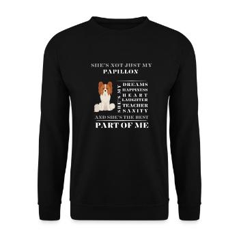 papillon dog best part of me - Unisex Sweatshirt - black - Front - Alina (178cm) & Michal (187cm)