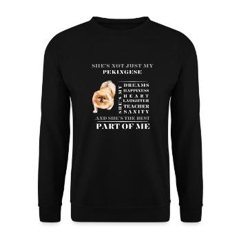 pekingese dog best part of me - Unisex Sweatshirt - black - Front - Alina (178cm) & Michal (187cm)