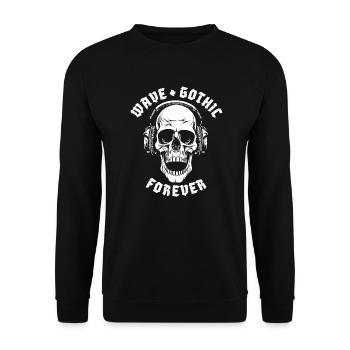 WAVE + GOTHIC FOREVER - Unisex Pullover - Schwarz - Vorne - Alina (178cm) & Michal (187cm)