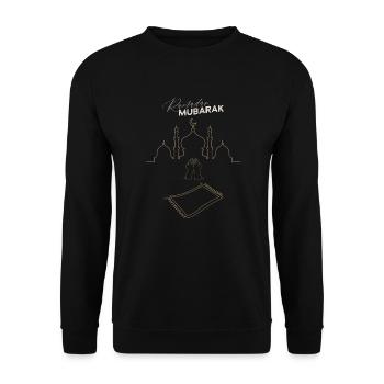 Ramadan Mubarak Pray Hands Carpet - Unisex Sweatshirt - black - Front - Alina (178cm) & Michal (187cm)
