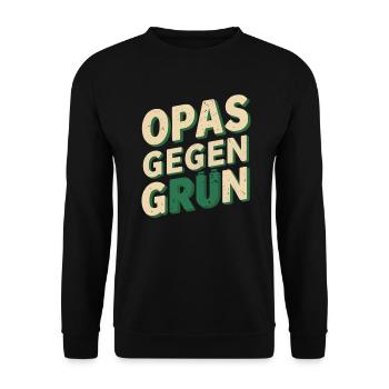 OPAS GEGEN GRÜN Grüne nein Danke - Unisex Pullover - Schwarz - Vorne - Alina (178cm) & Michal (187cm)