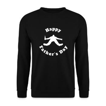 Happy Father s Day White - Unisex Sweatshirt - black - Front - Alina (178cm) & Michal (187cm)