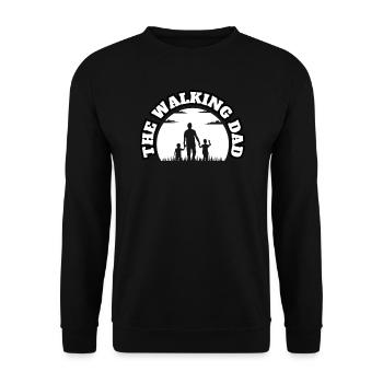 The Walking Dad 2 Sons White - Unisex Sweatshirt - black - Front - Alina (178cm) & Michal (187cm)