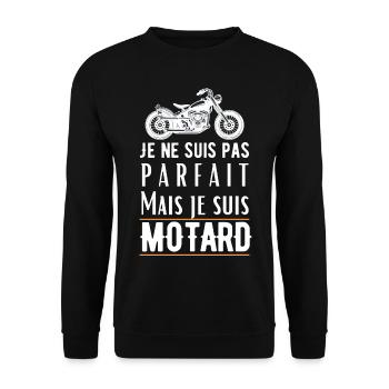Biker Humor Phrase Logo - Unisex Sweatshirt - black - Front - Alina (178cm) & Michal (187cm)