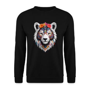 Chat sauvage coloré - Sweat-shirt Unisexe - noir - Devant - Alina (178cm) & Michal (187cm)