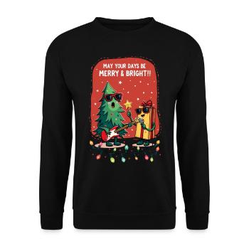 Merry and Bright - Unisex Sweatshirt - black - Front - Alina (178cm) & Michal (187cm)