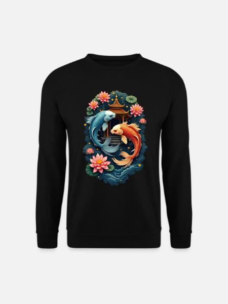 Koi Fishes - Unisex Sweatshirt - black