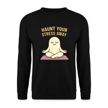 Méditation fantôme – Hantissez votre stress - Sweat-shirt Unisexe - noir - Devant - Alina (178cm) & Michal (187cm)