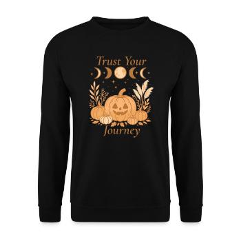 Citrouille d’Halloween – Faites confiance à votre voyage - Sweat-shirt Unisexe - noir - Devant - Alina (178cm) & Michal (187cm)