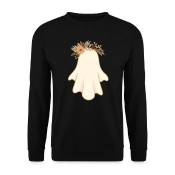 Fantôme bohème avec fleurs – joli motif d'Halloween - Sweat-shirt Unisexe - noir - Devant - Alina (178cm) & Michal (187cm)