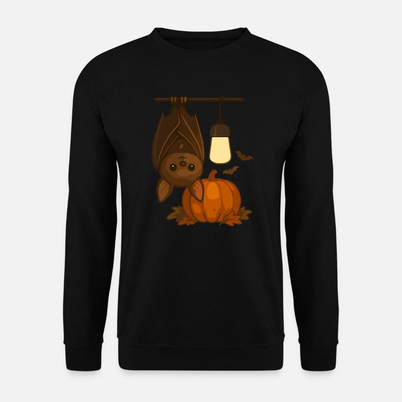 Cute bat with pumpkin - Unisex Sweatshirt - black