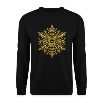 Schneeflocke Ornament Design - Unisex Pullover - Schwarz - Vorne - Alina (178cm) & Michal (187cm)