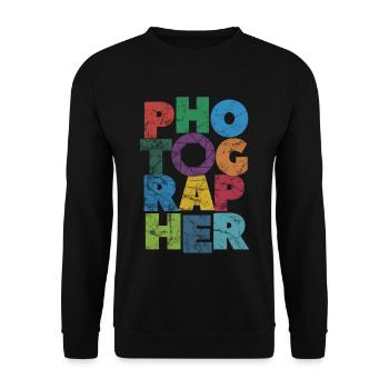 Photographe Photographe prenant des photos - Sweat-shirt Unisexe - noir - Devant - Alina (178cm) & Michal (187cm)