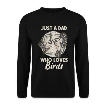 Birding Design für deinen Vogel-Beobachtung Papa - Unisex Pullover - Schwarz - Vorne - Alina (178cm) & Michal (187cm)