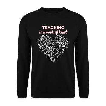 Lehrer Geschenkidee Herz Lehrerin Geschenk - Unisex Pullover - Schwarz - Vorne - Alina (178cm) & Michal (187cm)