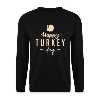 Happy Turkey Day - Unisex Pullover - Schwarz - Vorne - Alina (178cm) & Michal (187cm)