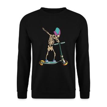 Dabbing Scooter - Unisex Pullover - Schwarz - Vorne - Alina (178cm) & Michal (187cm)