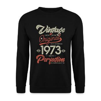1973 anniversaire vintage 50 ans - Sweat-shirt Unisexe - noir - Devant - Alina (178cm) & Michal (187cm)
