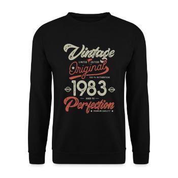 Jahrgang 1983 Jubiläum 40 Jahre - Unisex Pullover - Schwarz - Vorne - Alina (178cm) & Michal (187cm)