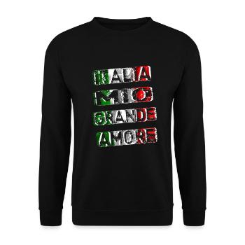 Italy my great love Italia grande amore - Unisex Sweatshirt - black - Front - Alina (178cm) & Michal (187cm)