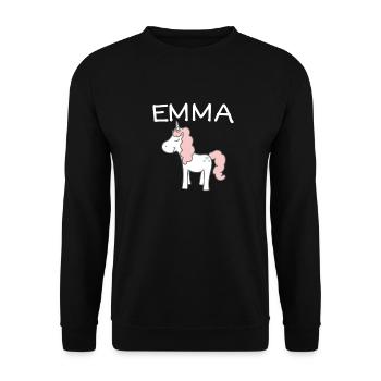 Emma's name children - Unisex Sweatshirt - black - Front - Alina (178cm) & Michal (187cm)