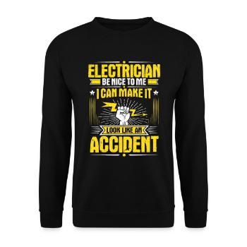 Electrician Electrician Electrician - Unisex Sweatshirt - black - Front - Alina (178cm) & Michal (187cm)