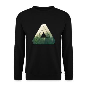 Wald / Natur / Dreieck / Geschenk - Unisex Pullover - Schwarz - Vorne - Alina (178cm) & Michal (187cm)