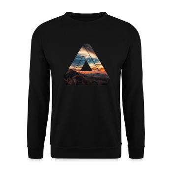 Natur Dreieck Berge / Geschenk - Unisex Pullover - Schwarz - Vorne - Alina (178cm) & Michal (187cm)