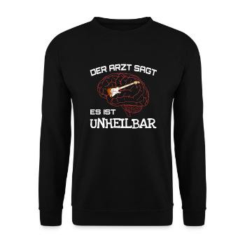 Unheilbar E-Gitarre - Unisex Pullover - Schwarz - Vorne - Alina (178cm) & Michal (187cm)