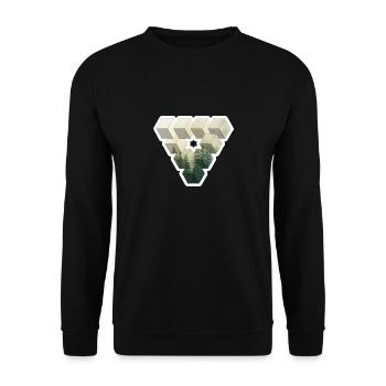 Dreieck Wald Natur | Geschenk - Unisex Pullover - Schwarz - Vorne - Alina (178cm) & Michal (187cm)