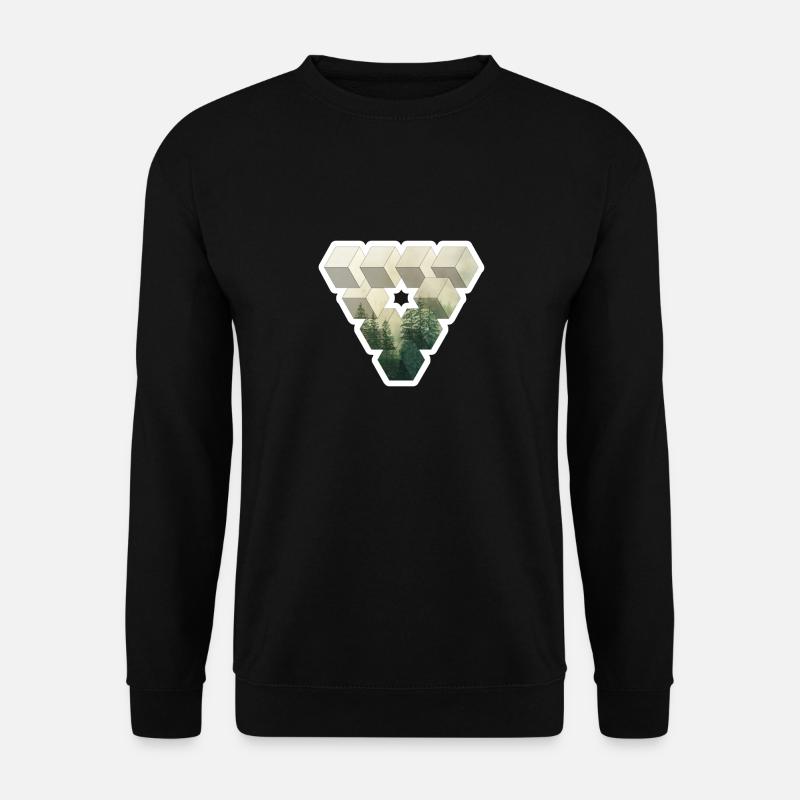 Dreieck Wald Natur | Geschenk - Unisex Pullover - Schwarz