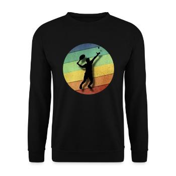 Tennis Tennisspieler Geschenk Kreis - Unisex Pullover - Schwarz - Vorne - Alina (178cm) & Michal (187cm)