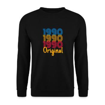 1990 Original / Cadeau d’anniversaire Original - Sweat-shirt Unisexe - noir - Devant - Alina (178cm) & Michal (187cm)