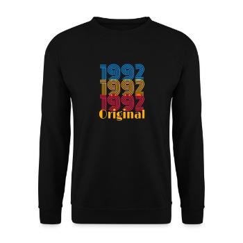 1992 Original / Cadeau d’anniversaire Original - Sweat-shirt Unisexe - noir - Devant - Alina (178cm) & Michal (187cm)
